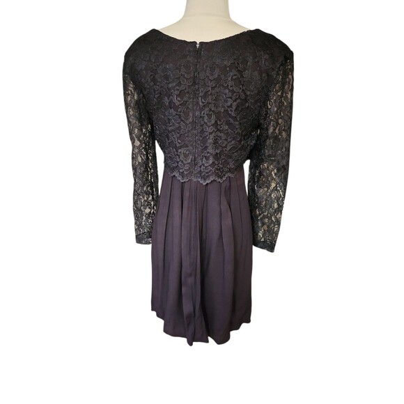 Scarlett Vintage 90s Whimsigoth Minidress Size 7 Black Lace Fairy Grunge Pleated - Picture 3 of 9